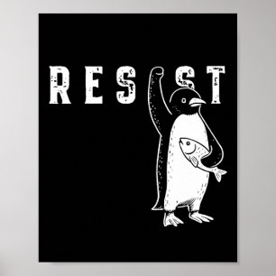 Poster Résister Chemise Penguin Résister Activisme Pengui