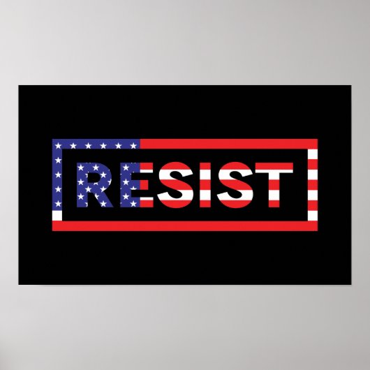 Poster RÉSISTER | Drapeau des États-Unis (Devant)