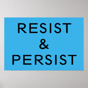 Poster Résister et persévérer bleu vif