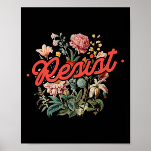 Poster Résister Fleur Anti Trump Politique Protestation F