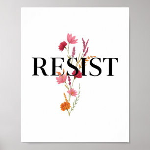 Poster Résister Fleur Politique Féministe Droits Des Femm