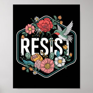 Poster Résister Fleur Protester Trump Anti Trump 1