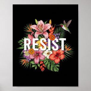 Poster Résister Floral Feminist Hommes Femmes