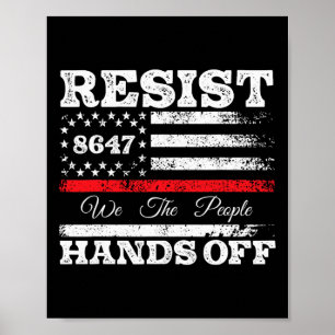 Poster Résister Hands Off 86 47 Etats-Unis Drapeau améric