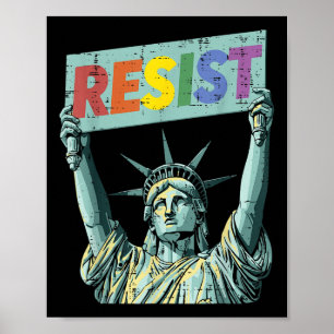 Poster Résister Rainbow Statue Liberty Manifestation Lgbt