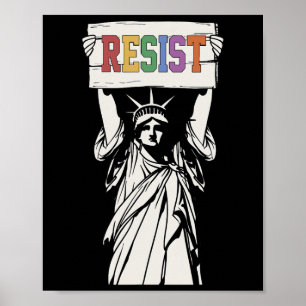 Poster Résister Statue de la Liberté Paix Gentillesse Tru