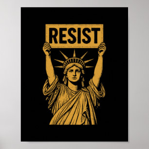 Poster Résister Statue de la Liberté Rébellion Protester