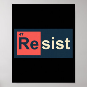 Poster Résistez à 47 tables périodiques anti-Trump