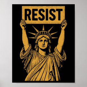 Poster Résistez À La Manifestation De La Statue De La Lib
