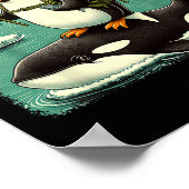 Poster Résistez à l'activisme des pingouins Graphic Funny (Coin)