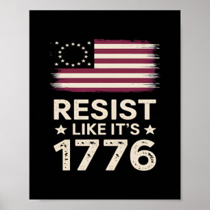 Poster Résistez à l'image du drapeau conservateur américa