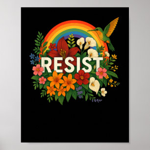 Poster Résistez à l'opposition florale à Trump
