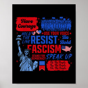 Poster Résistez Au Fascisme Militant Libéral Statue De La