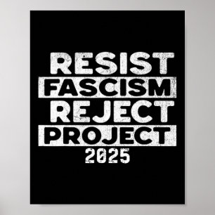Poster Résistez au fascisme, rejetez le Projet 2025