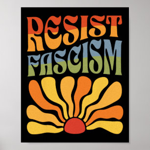 Poster Résistez au fascisme Rétro Boho Feminist Pro Choic