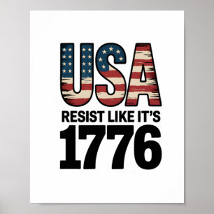 Poster Résistez comme c'est 1776 Soldats patriotiques USA