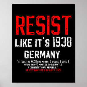Poster Résistez comme si c'était en 1938 L'Allemagne reje