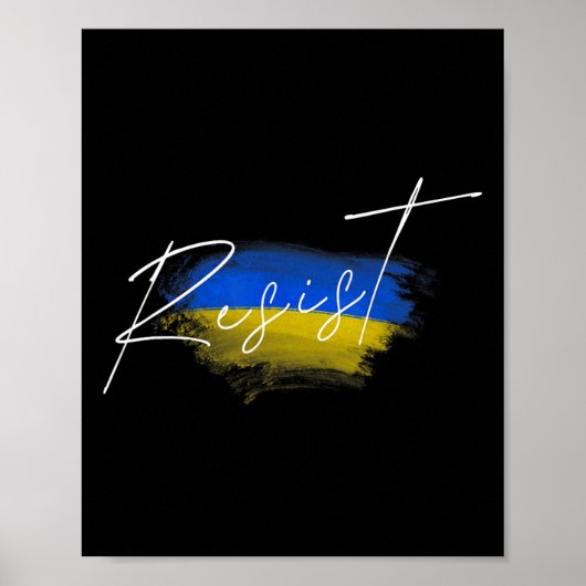 Poster Résistez Drapeau Ukraine Ukrainien (Devant)