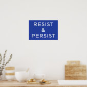 Poster Résistez et persistez bleu (Cuisine)
