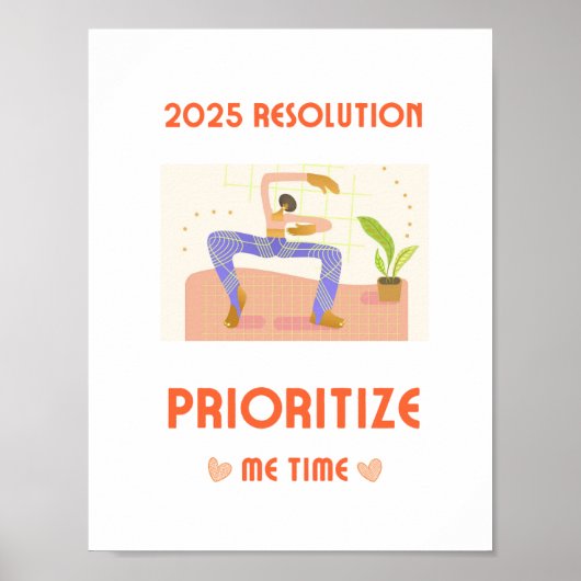 Poster RÉSOLUTION 2025 PRIORITAIRE MOI TEMPS mur art (Devant)