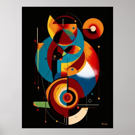 Poster Resonant Axis – Minimal Geometric Constructivism (Devant)