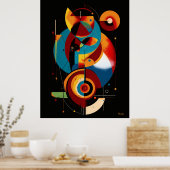 Poster Resonant Axis – Minimal Geometric Constructivism (Cuisine)