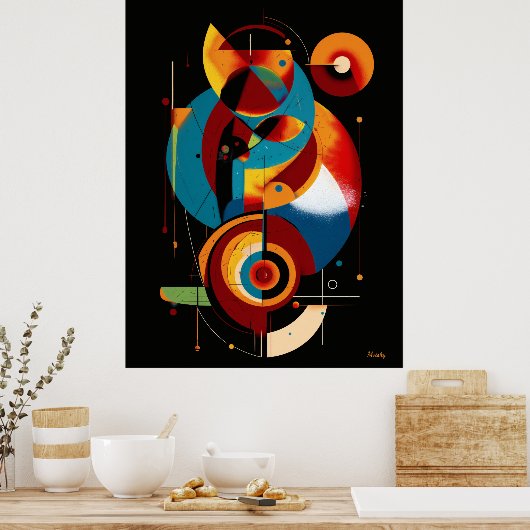 Poster Resonant Axis – Minimal Geometric Constructivism (Cuisine)