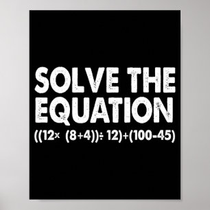 Poster Résoudre l'équation Prof de maths drôle 67 Mème Si
