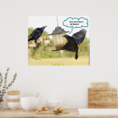 Poster Respect de la patience Ravens Crows oiseau Imprime (Cuisine)