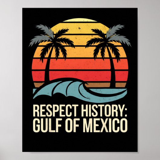Poster Respect Histoire Golfe Du Mexique Retro Plage Vint (Devant)