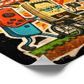 Poster Respect Your Elders Funny Gamer Controller 80s Ret (Coin)