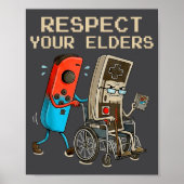 Poster Respect Your Elders Retro Gaming Controller Funny  (Devant)