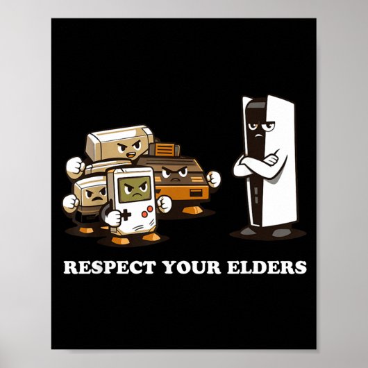 Poster Respect Your Elders T Retro 90s Gaming  (Devant)