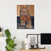 Poster Respecter l'affiche de chat Baz (Bureau à domicile)