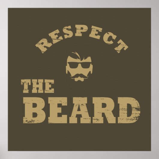 Poster Respectez la barbe drôles de citations barbus (Devant)