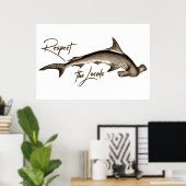 Poster Respectez la citation amusante de requin marteau l (Bureau à domicile)