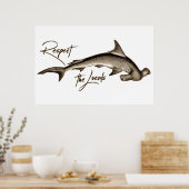Poster Respectez la citation amusante de requin marteau l (Cuisine)