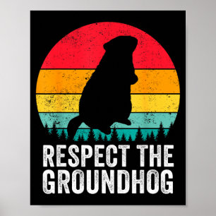 Poster Respectez la marmotte drôle Woodchuck Vintage Grou