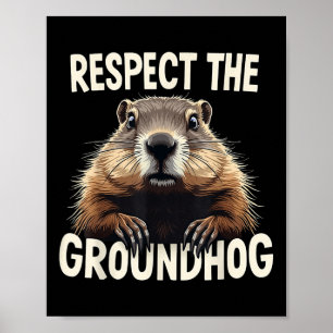 Poster Respectez le marmotte de fond Célébrez l'anniversa