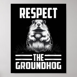 Poster Respectez le marmotte de fond Célébrez le Jour de