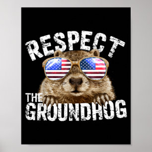 Poster Respectez Le Marmotte Drôle De Jour De La Marmotte