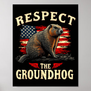 Poster Respectez le marmotte Joyeuse journée de la marmot