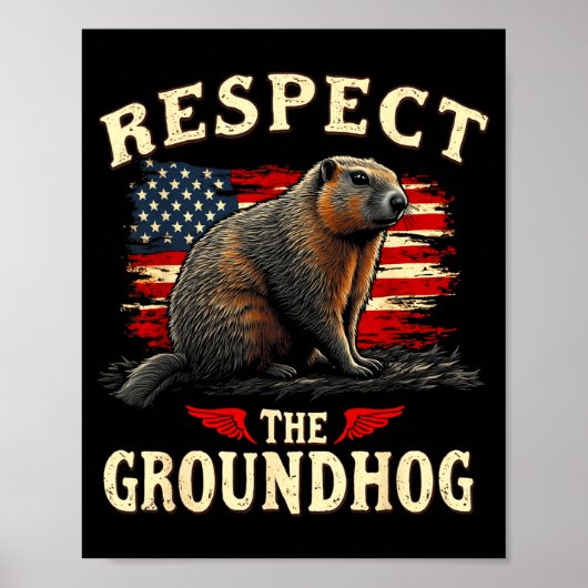 Poster Respectez le marmotte Joyeuse journée de la marmot (Devant)