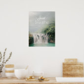 Poster Respire juste Citation Encourageante Nature Cascad (Cuisine)