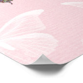 Poster Respire simplement les papillons Feuille rose (Coin)