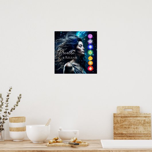 Poster Respirer et libérer | Belle Femme Ethérée (Cuisine)