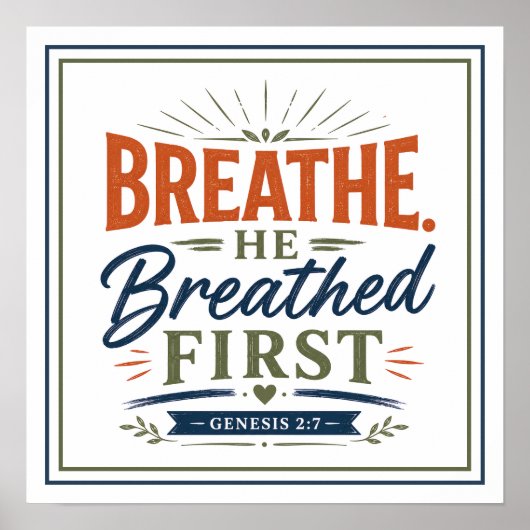 Poster Respirez, Il a respiré en premier Citations chréti (Devant)
