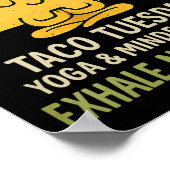 Poster Respirez Tacos Yoga Pleine Conscience Taco Mardi D (Coin)