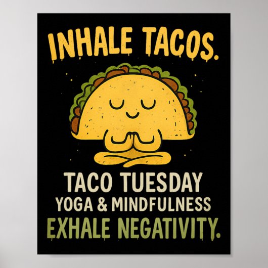 Poster Respirez Tacos Yoga Pleine Conscience Taco Mardi D (Devant)