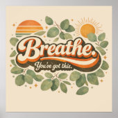 Poster Respirez Vous Y Arrivez Design Rétro Nature (Devant)